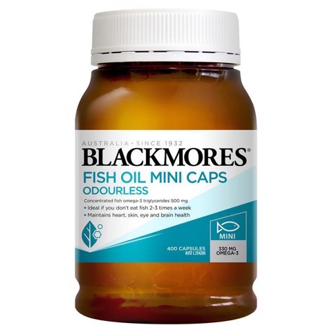 Blackmores odourless fish oil 400 mini capsules - dầu cá không mùi viên nhỏ